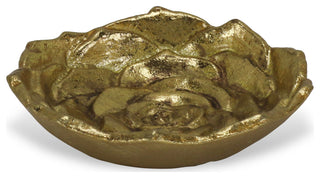 Cast Iron Lotus Table Decor, Gold
