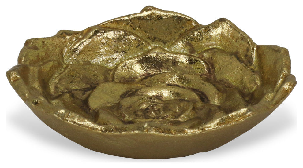 Cast Iron Lotus Table Decor, Gold