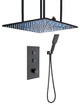 Fontana 24" Thermostatic LED Rainfall Shower System, Handheld Shower-Matte Black