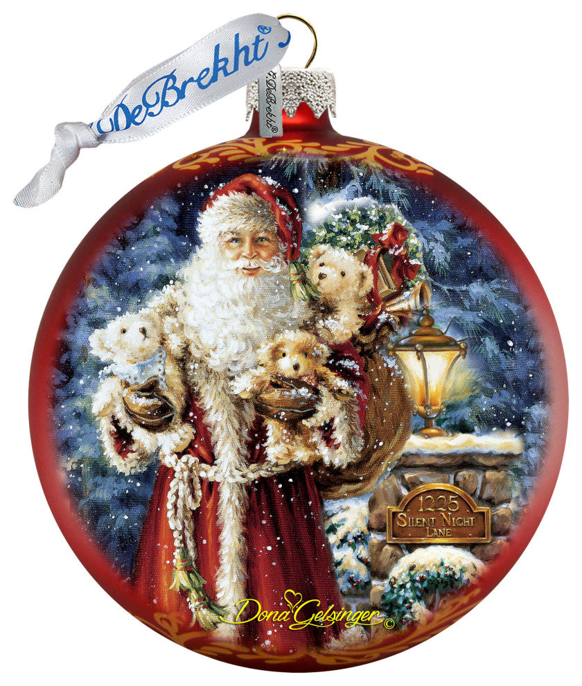 Silent Night Santa Glass Ornament Limited Edition