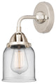 Small Bell Sconce, Polished Nickel, Clear, Clear