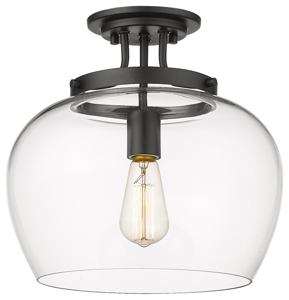 Z-LITE 473SF13-MB 1 Light Semi Flush Mount, Matte Black