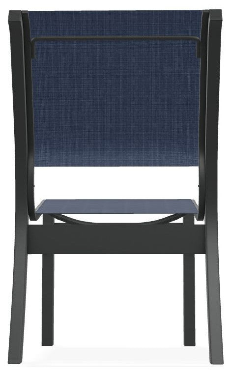 Leeward Sling Stackable Outdoor Dining Chair, Mavi/Graphite