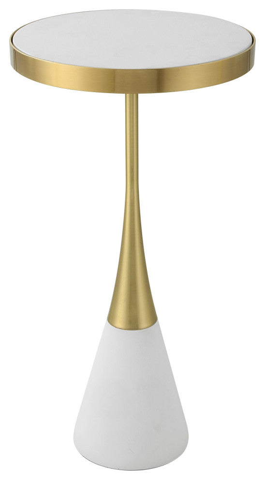 Uttermost Apex White Concrete Accent Table