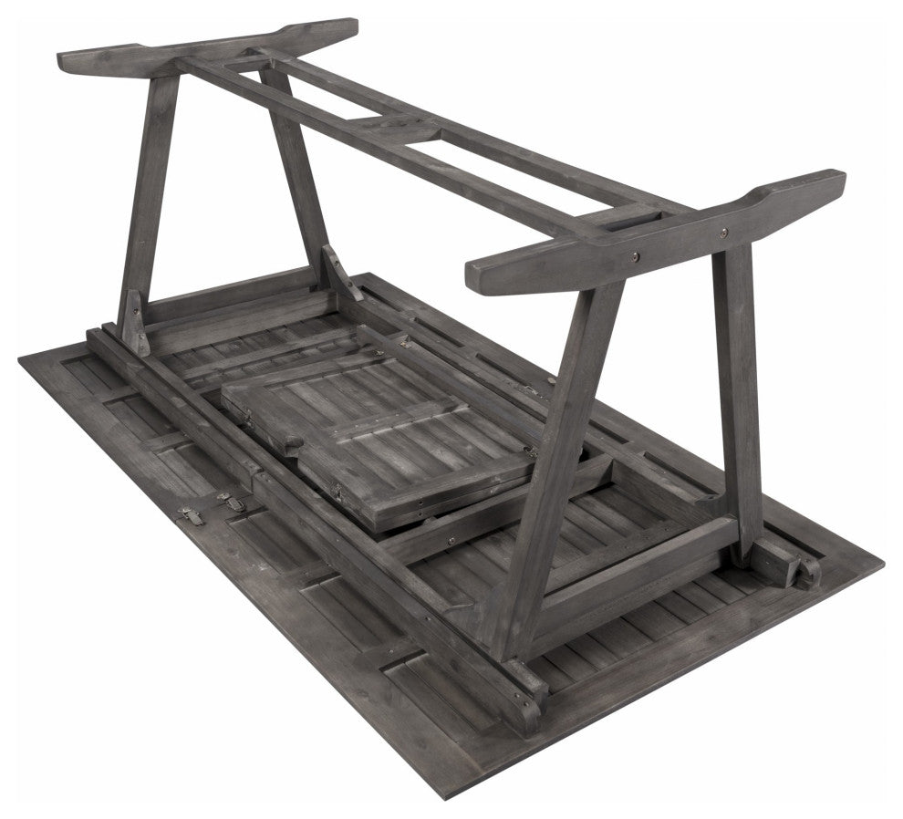 Distressed Gray Extendable Dining Table