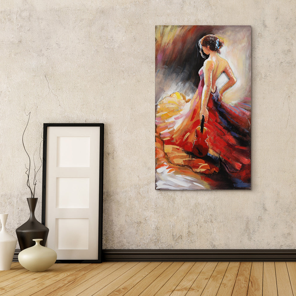 "Flamenco" Beautiful Woman Mixed Media Iron Hand Painted Dimensional Wall Art