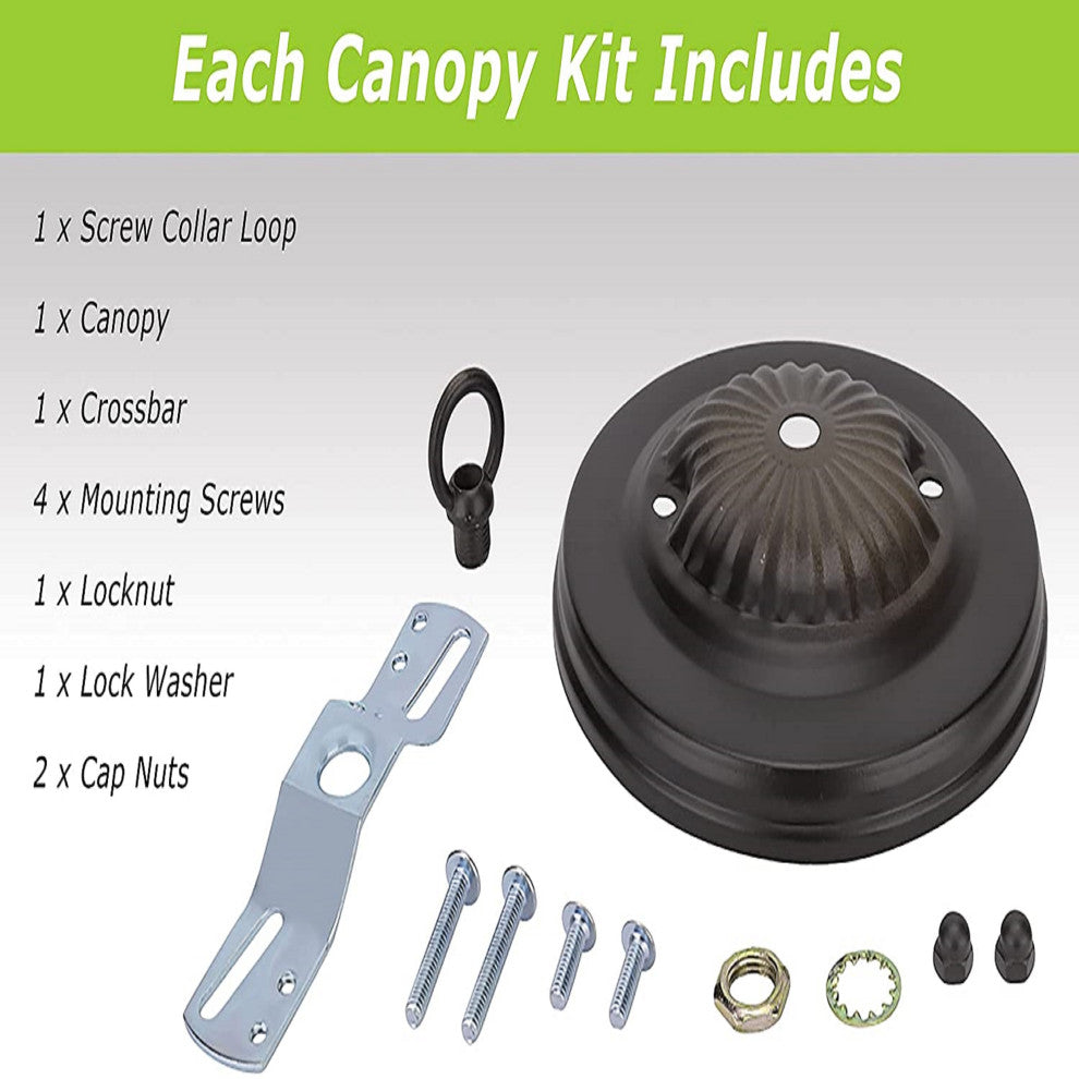 21521-12 Light Fixture Canopy Kit, 5" Dia., Oil Rubbed Bronze 2 Pack