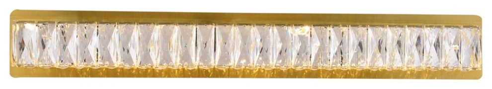 Mali Integrated LED Chip Light Gold Wall Sconce Clear Royal Cut Crystal