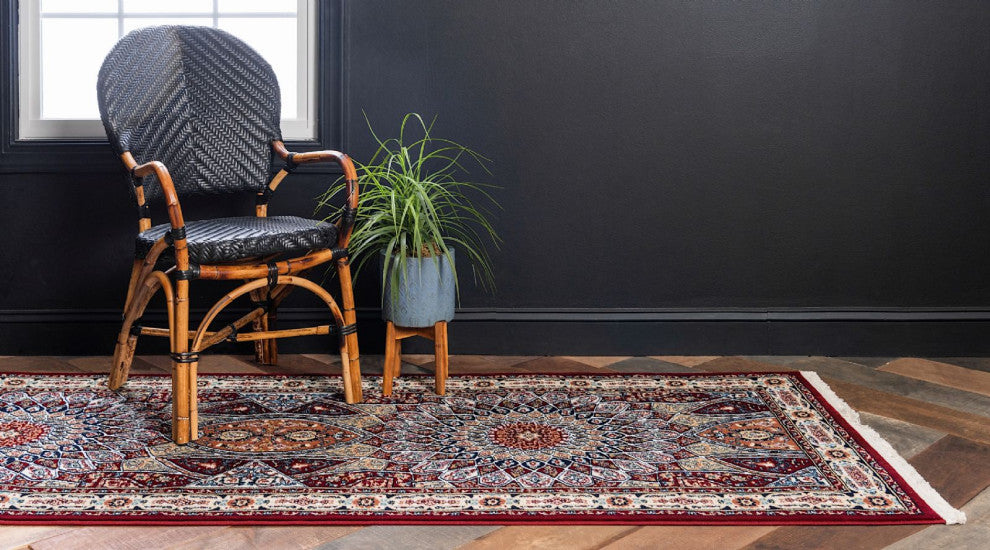 Traditional Kelayeh Round 5' Round Rust Area Rug