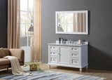 48" Classic Single Bath Vanity, White and Mirror