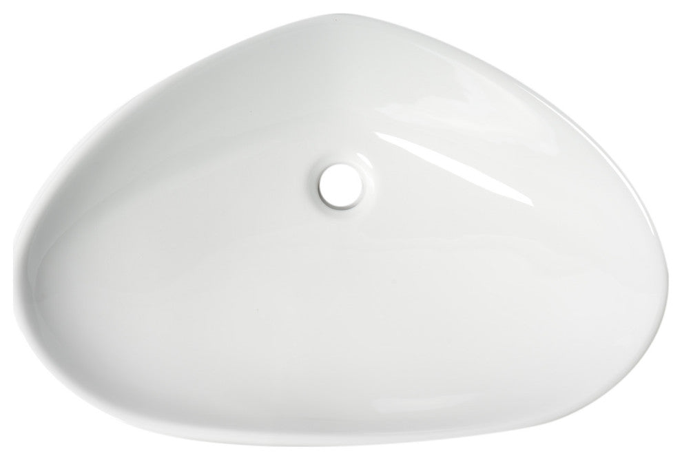 White 23" Fancy Above Mount Ceramic Sink