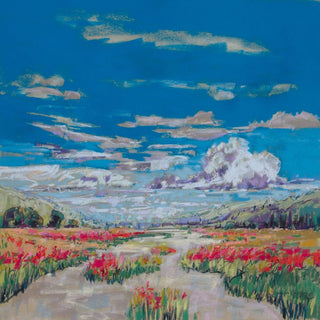 "Poppy Path VI" Painting Print on Wrapped Canvas, 40x40