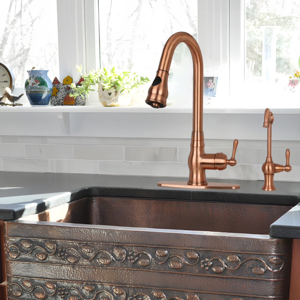 One-Handle Copper Drinking Water Filter Faucet Water Purifier Faucet, Copper