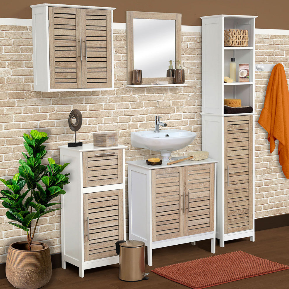 Wall-Mounted Bathroom Cabinet, Compact Storage Organizer for Toiletries, Stockholm