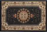 Jayden Traditional Oriental Area Rug, Black, 2'x3'