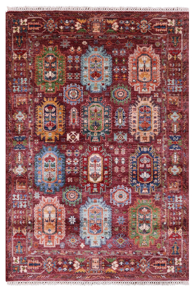 4' 1" X 6' 0" Fine Turkmen Ersari Handmade Wool Rug - Q12789