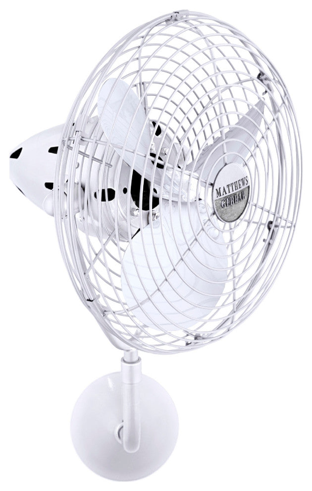 Bruna Parede Directional Wall Fan, Gloss White