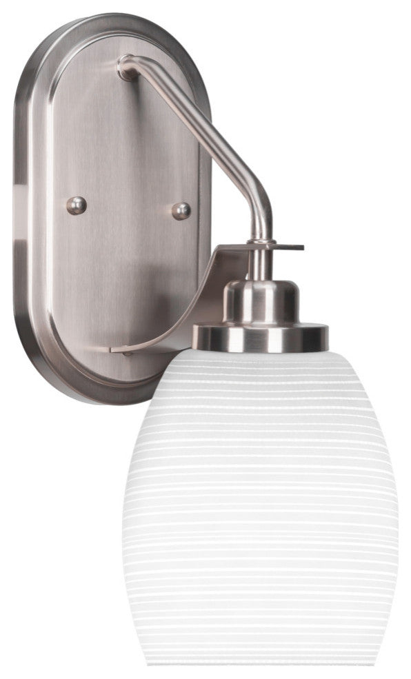 Odyssey 1 Light Wall Sconce In Brushed Nickel Finish With 5" White Matrix Glass