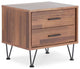 ACME Deoss Wooden Rectangular 2-Drawer Nightstand with "V" Shaped Legs in Walnut