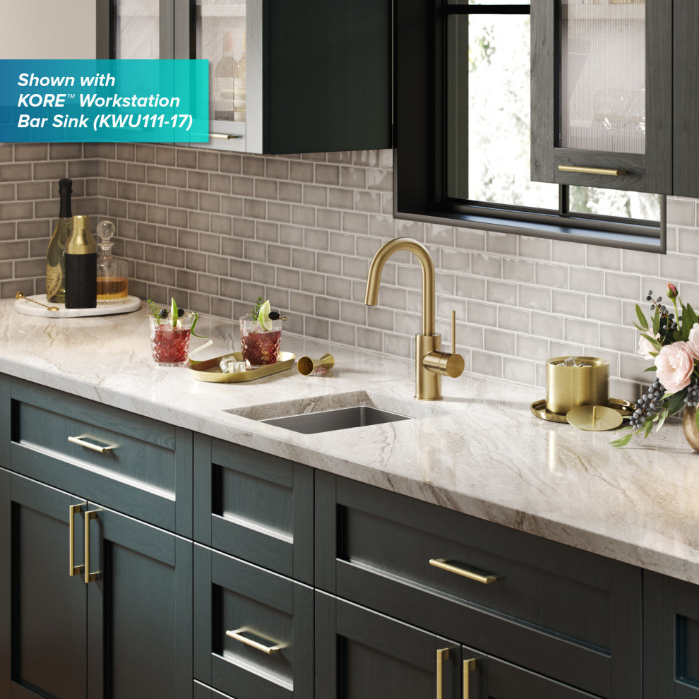 Oletto 1-Hole Kitchen Bar Faucet, Spot Free Bronze