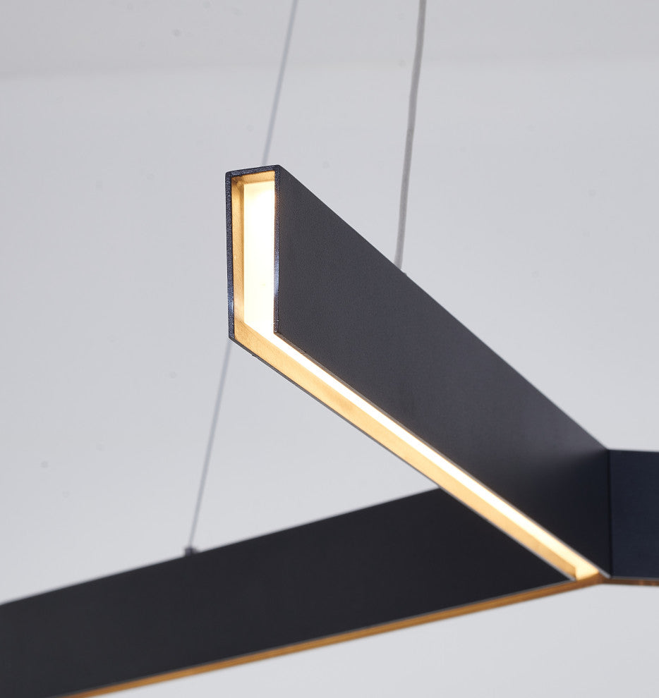 Metal and Acrylic "Y" Shaped Frame LED Light Fixture, Black