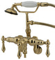 Adjustable 3-3/8" - 10" Wall Mount Clawfoot Tub Filler w/ Hand Shower CC419T2