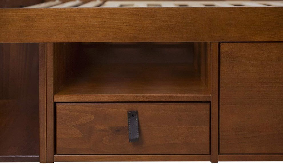 Memomad Bali Storage Platform Bed with Drawers (Twin Size, Caramel)