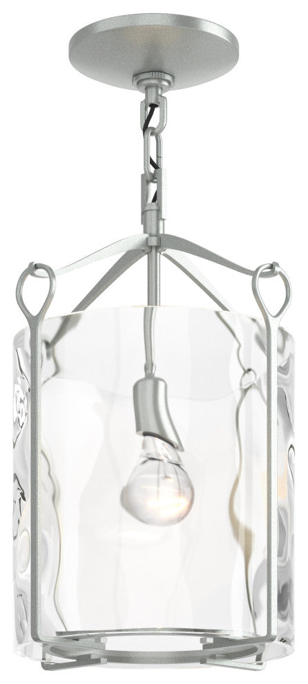 Bow Semi-Flush, Vintage Platinum Finish, Water Glass