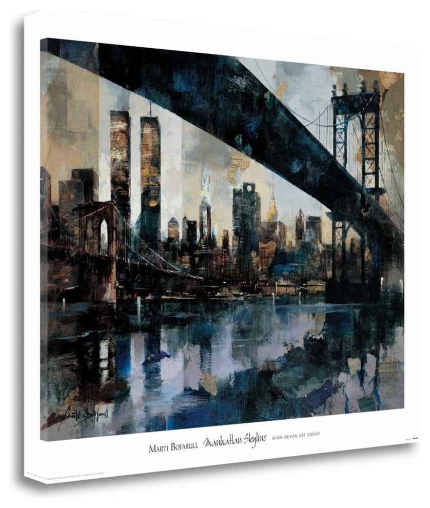"Manhattan Skyline" By Marti Bofarull, Giclee Print on Gallery Wrap Canvas