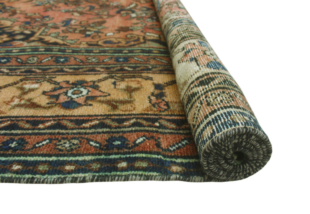Fine Vintage Distressed Ametta Rust/Charcoal Rug, 7'4x8'1