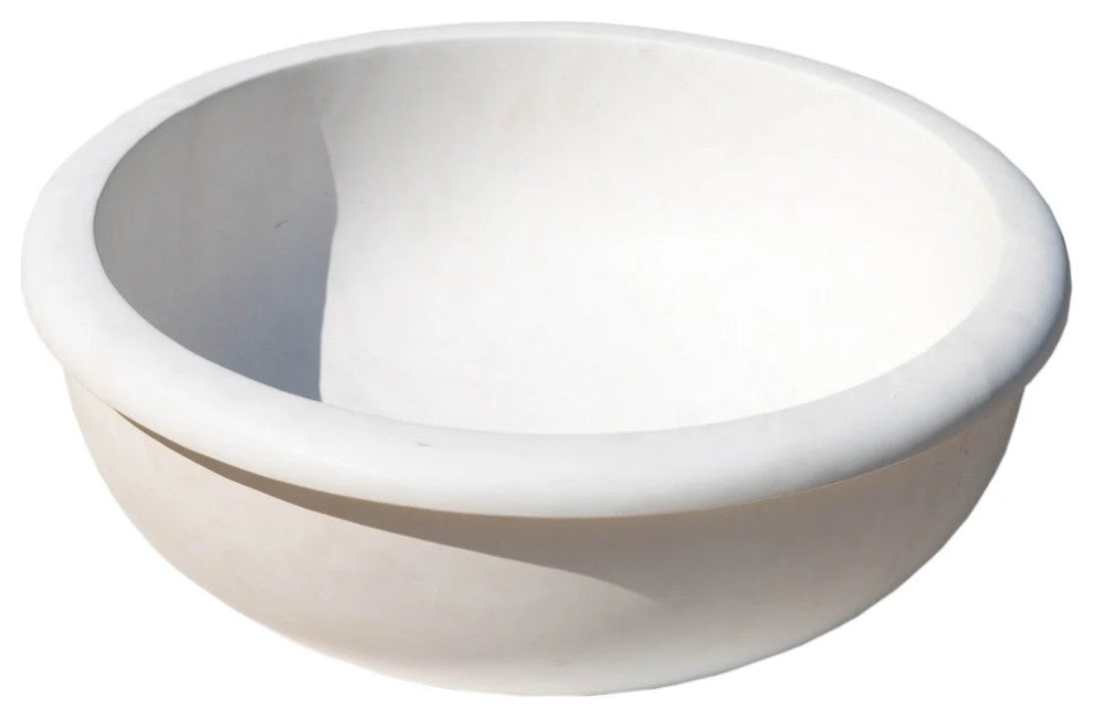 Natural Stone Classic Limestone Vessel Sink (D)16" (H)6"