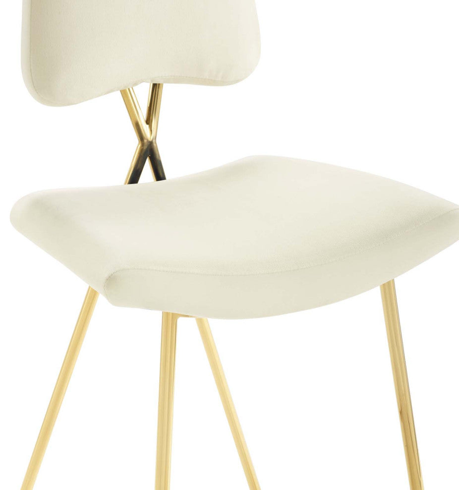 Ponder Counter Stool Performance Velvet Set of 2-Ivory