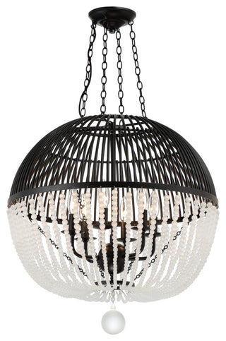 Crystorama Lighting Group DUV-626 Duval 6 Light 21"W Pendant - Matte Black