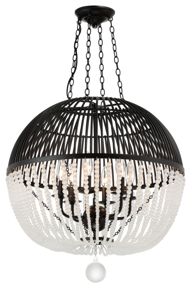 Crystorama Lighting Group DUV-626 Duval 6 Light 21"W Pendant - Matte Black