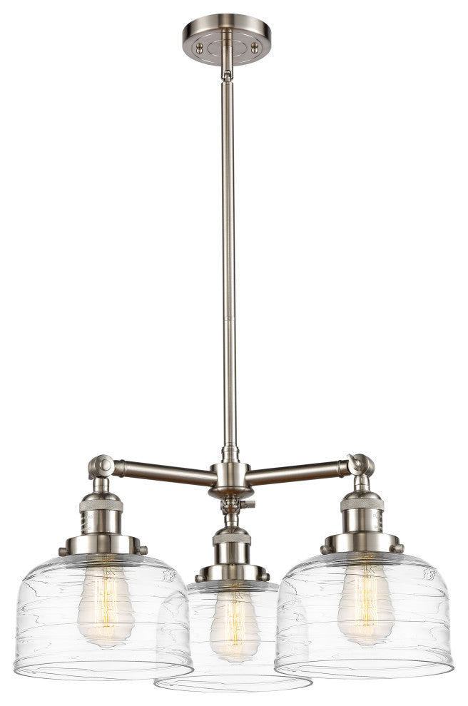 INNOVATIONS 207-SN-G713-LED 3-Light Chandelier Brushed Satin Nickel