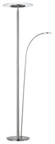 Tampa LED Torchiere with Side Light, Satin Nickel