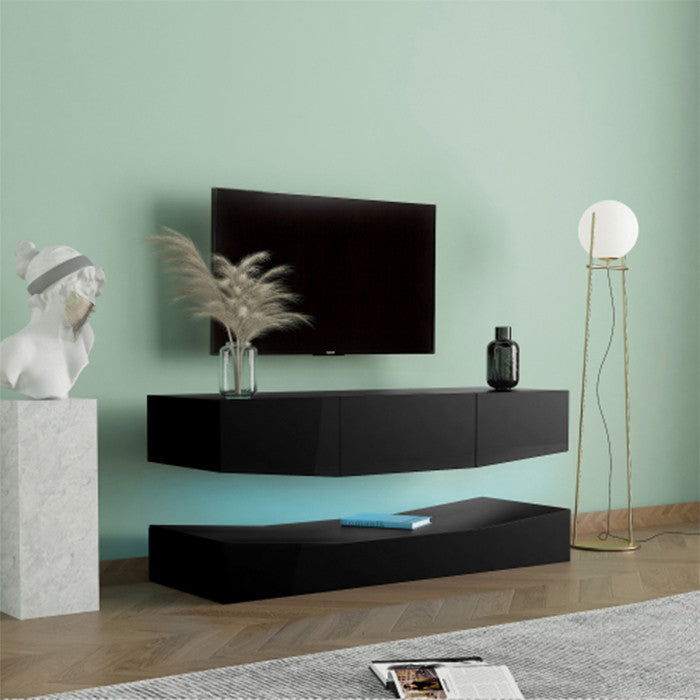 Three drawers MDF WALL-MOUNTED TV Cabinet with black finish