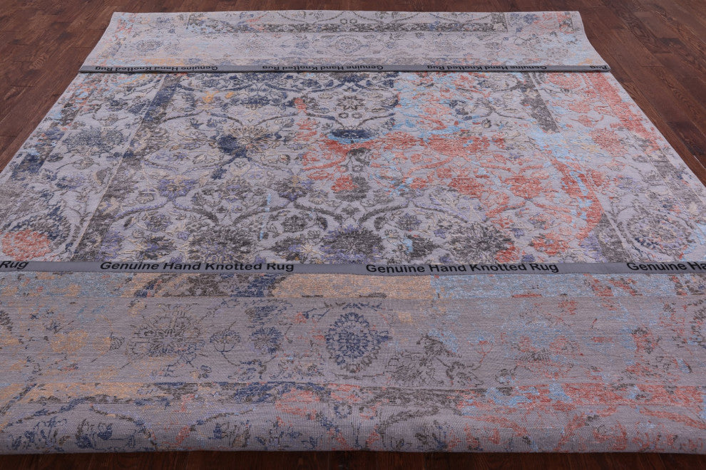 Persian Wool and Silk Hand Knotted Rug 10' 0" X 14' 1" Q11803