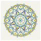 "Lakai Circle V Blue and Yellow" Digital Paper Print by Kathrine Lovell, 42"x42"