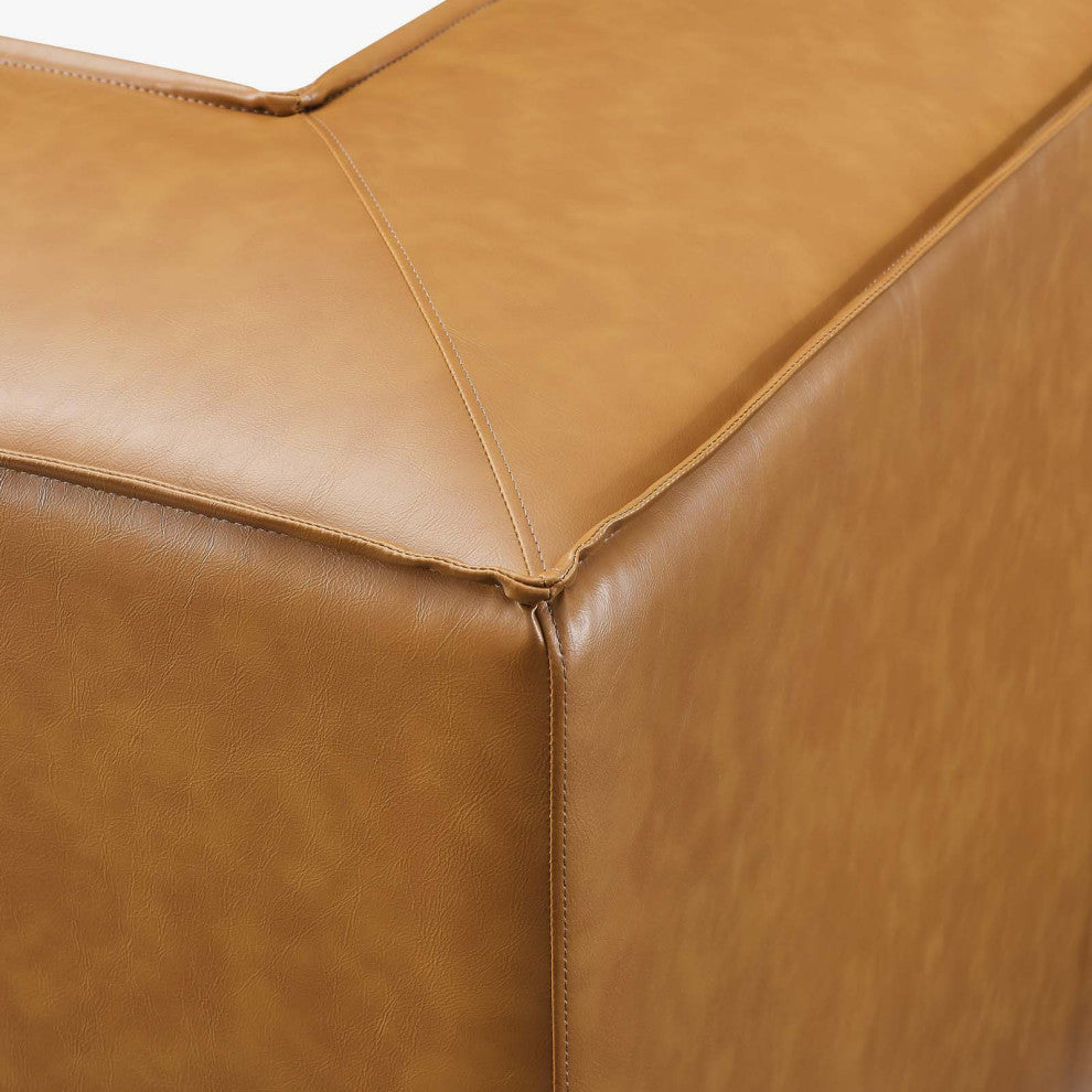 Sofa Corner Chair, Faux Vegan Leather, Tan, Modern, Living Lounge Hospitality