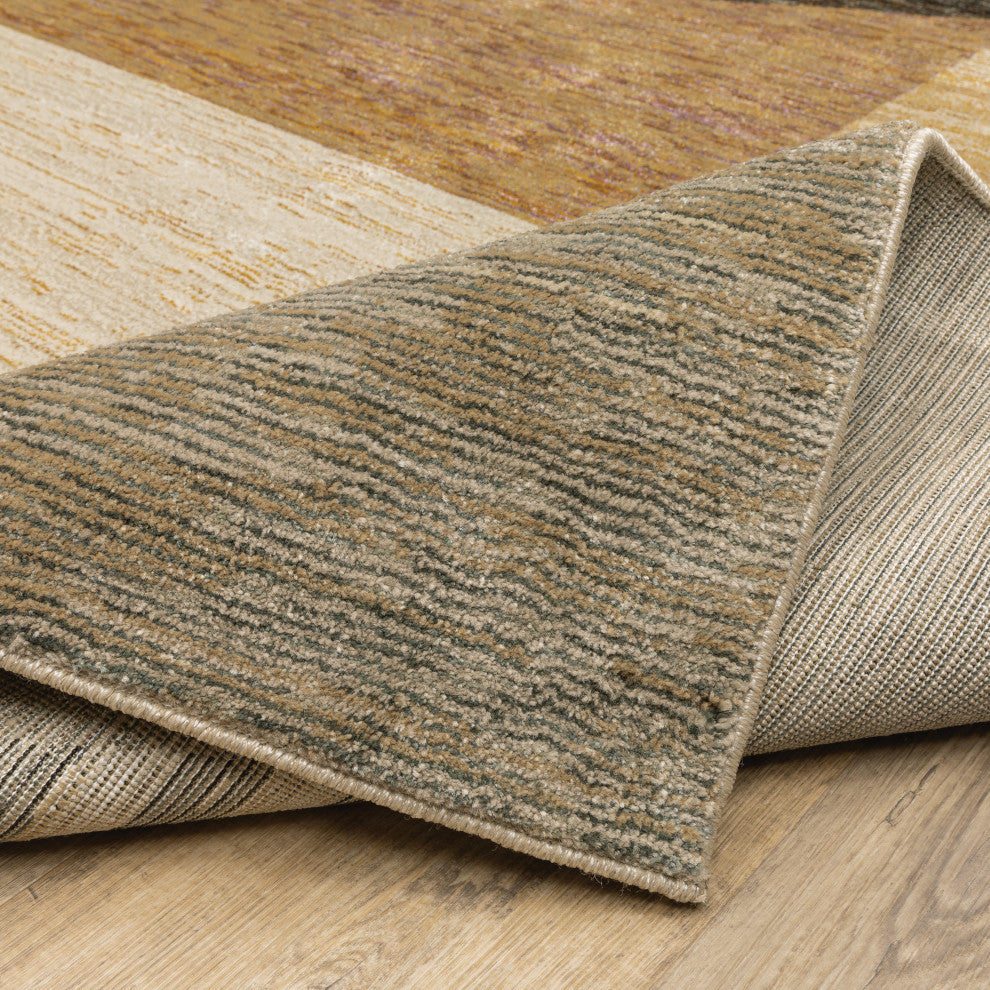 Sadie Layered Triangles Gold/Multi Area Rug, Gold/Multi, 10'x13'2"