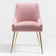 WestinTrends Upholstered Velvet Glam Accent Chair w/ Gold Metal Legs, Pink