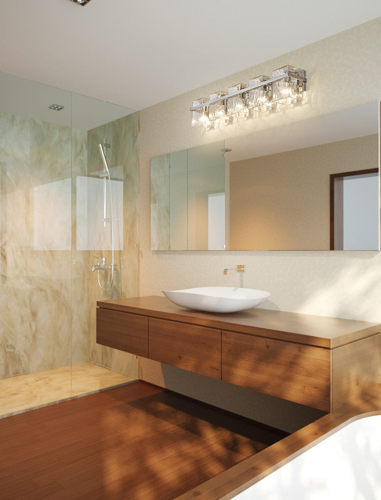 Zlite 1938-5V-BN 5-Light Vanity, Clear