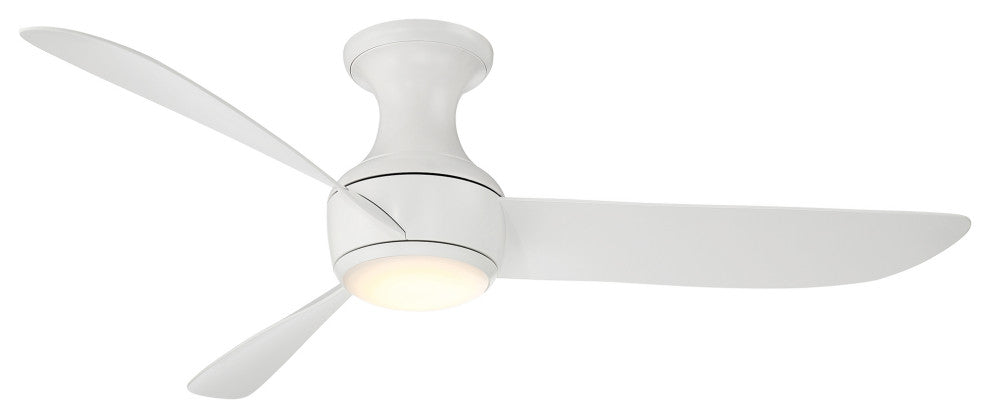 Corona 3-Blade Flush Mount Ceiling Fan, Matte White