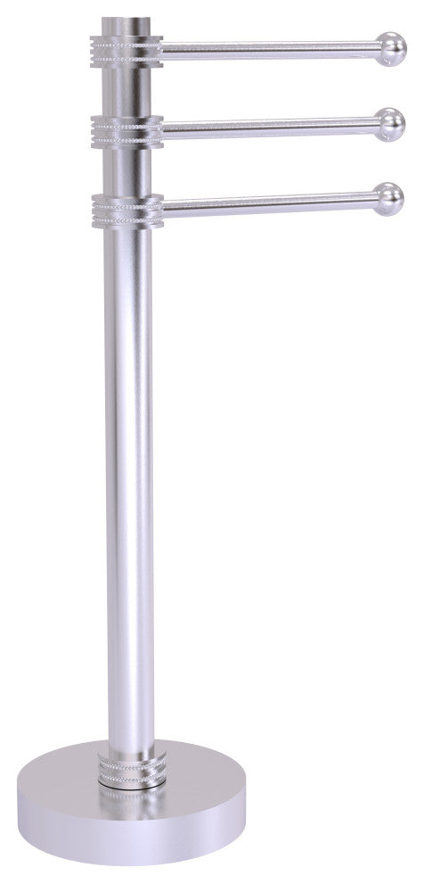 Vanity Top 3 Swing Arm Towel Holder with Dotted Accents, Satin Chrome