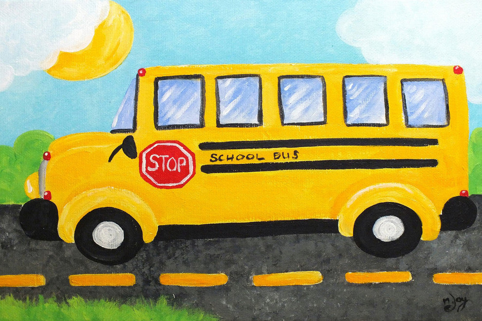 Marmont Hill, "School Bus" by Nicola Joyner Painting on Wrapped Canvas, 45x30