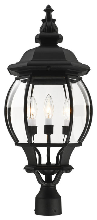 Textured Black Traditional, Colonial, Outdoor Post Top Lantern