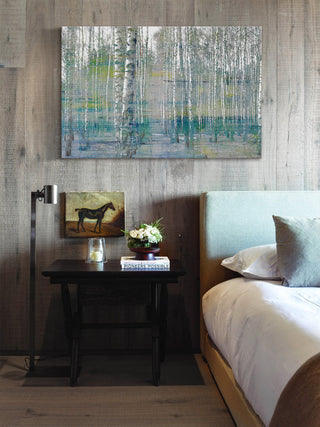 "Teal Tree Forest" Painting Print on Wrapped Canvas, 60"x40"