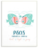 The Kids Room Fun Modern Zodiac Pisces Fish Wall Plaque Art, 10"x15"
