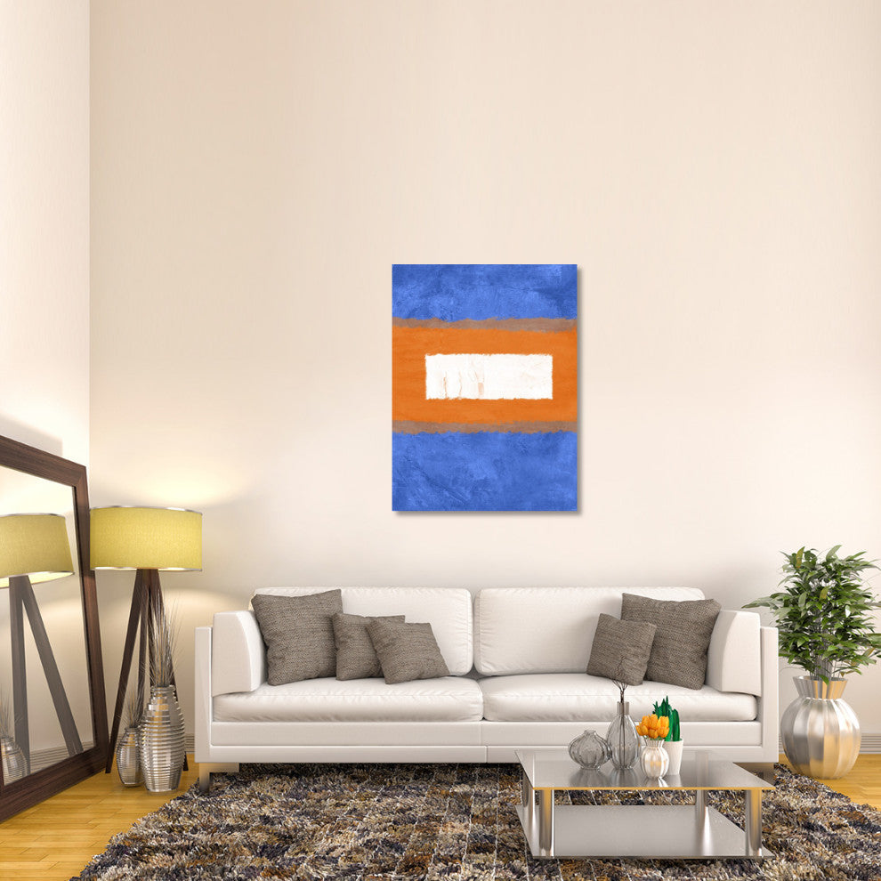 "Blue And Orange Abstract Theme 1" Fine Art Print
